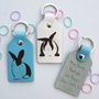 Teacher Gift Personalised Leather Rabbit Key Fob, thumbnail 1 of 8