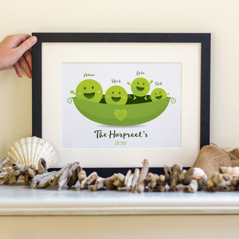Peas In A Pod Family Print Personalised, 4 of 6