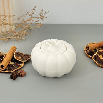 Handmade White Pumpkin Trinket Dish Autumn Decor, 2 of 10