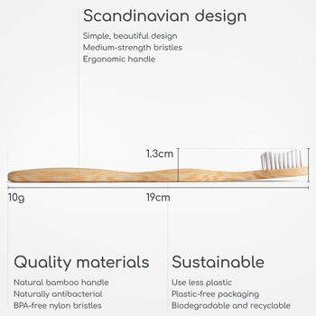 Bamboo Toothbrush Four Pack, 3 of 6