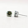 Peridot Moissanite Crystal Sterling Silver Earrings, thumbnail 3 of 5