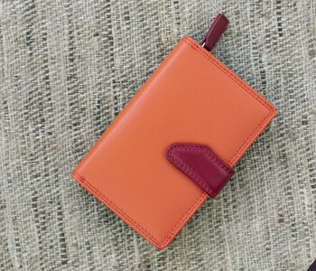 Woman's Personalised Orange Leather Wallet, 4 of 12