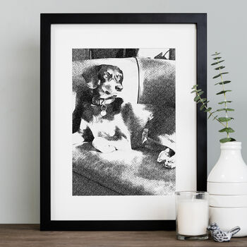 Vintage Style Crosshatch Illustration Of Your Pet, 5 of 7