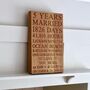 5th Anniversary Wooden Plaque, thumbnail 1 of 2