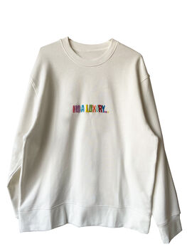 White 'Im A Luxury' Hand Embroidered Sweatshirt, 4 of 5