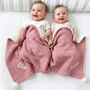Personalised Twins Cable Knit Pom Pom Blankets, thumbnail 4 of 12