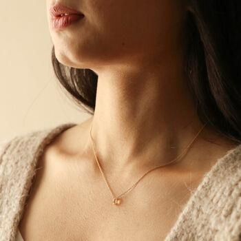 Citrine Stone Teardrop Necklace In Gold Plating, 4 of 6