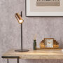 Black And Rose Gold Metal LED Table Lamp, thumbnail 1 of 11