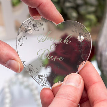 Country Garden Acrylic Heart Wedding Ring Box, 2 of 5