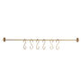 Antique Brass Wall Rail With Hooks, thumbnail 3 of 8