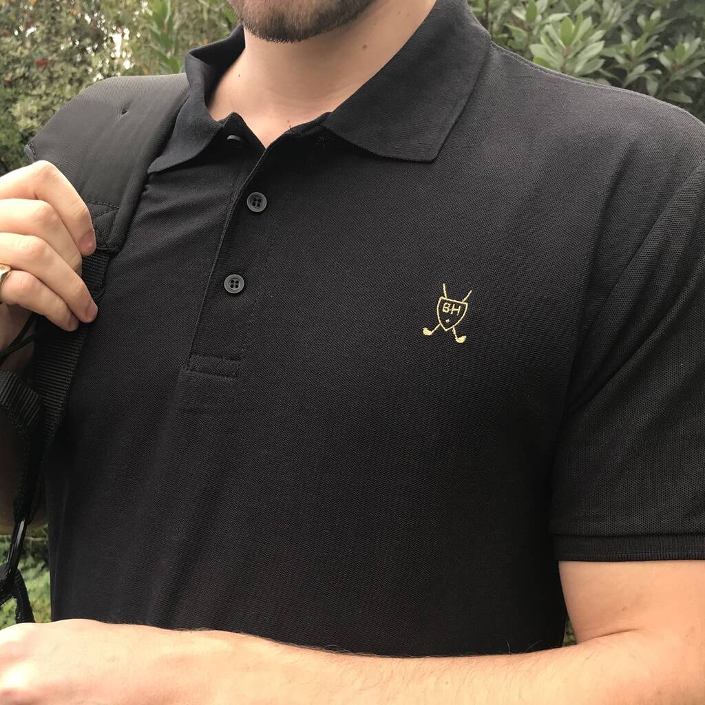Personalised Golf Motif Polo Shirt, 1 of 5