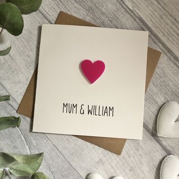Personalised Mummy And Child Heart Birthday Card, 5 of 5