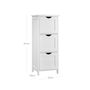 White Bathroom Cabinet With Three Drawers, thumbnail 5 of 6