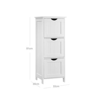 White Bathroom Cabinet With Three Drawers, 5 of 6