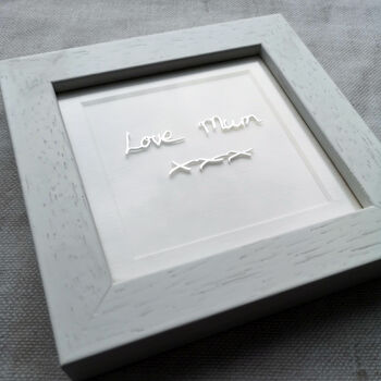 Personalised Handwriting Memorial Keepsake Framed In Sterling Silver, 3 of 6