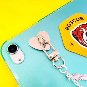 Personalised Pride Rainbow Heart Accessory Charm For Kindle, E Reader, Laptop And iPad, 4 of 7