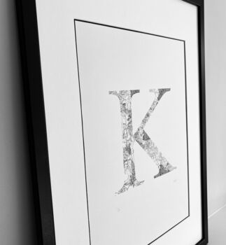 'Letter K' Linear Illustration Print, 4 of 7