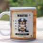 Funny Personalised Australian Shepherd Wanted Dog Mug, thumbnail 1 of 2