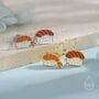 Mismatched Salmon And Prawn Sushi Stud Earrings In Sterling Silver, thumbnail 2 of 12