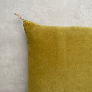 The Velvet And Linen Cushion Moss Green, 3 of 7