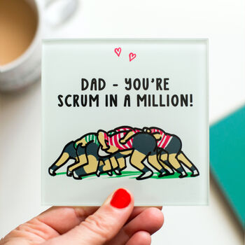 'Scrum In A Million' Rugby Coaster For Dad, 4 of 4