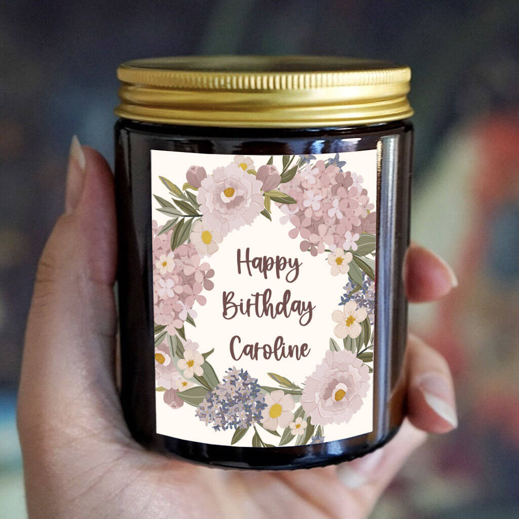 Personalised Happy Birthday Candle Gift By Otter Candle Co