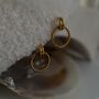 18 K Gold Plated Rope Twisted Drop Hoop Stud Earrings, thumbnail 2 of 9