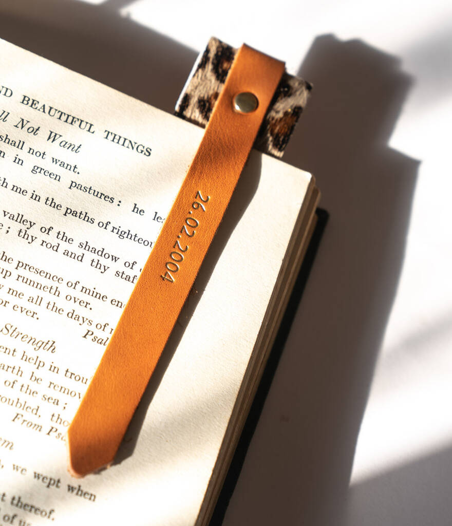 Personalised Leather Bookmark By Willow & Hive