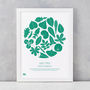 'Leaf Types' Illustrated Art Print In Emerald Green, thumbnail 1 of 4