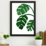 Leafy Green Tropical Botanical Prints Triptych, thumbnail 4 of 4