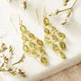 Green Peridot Gold Plated Silver Chandelier Earrings, thumbnail 3 of 12