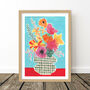 Colourful Vase Of Flowers Still Life Print, thumbnail 7 of 8