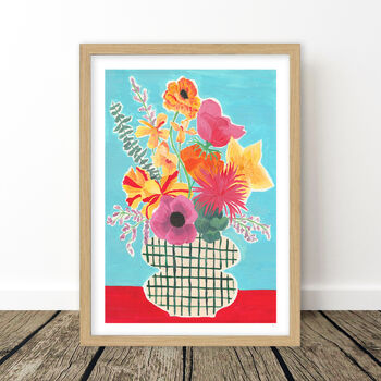 Colourful Vase Of Flowers Still Life Print, 7 of 8