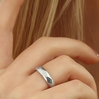 Hammered Ring In Sterling Silver And Gold Plated, 3 of 6