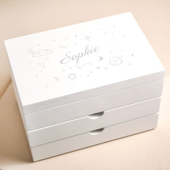 Personalised Celestial White Jewellery Box, 8 of 9