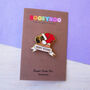 Pug Christmas Enamel Pin Letterbox Gift, thumbnail 4 of 4