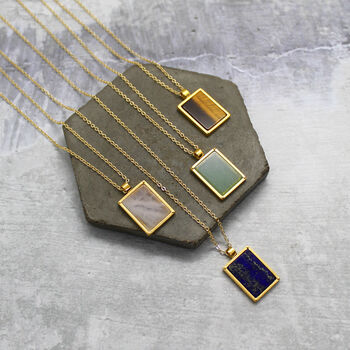 Stone Rectangle Necklace, 3 of 3