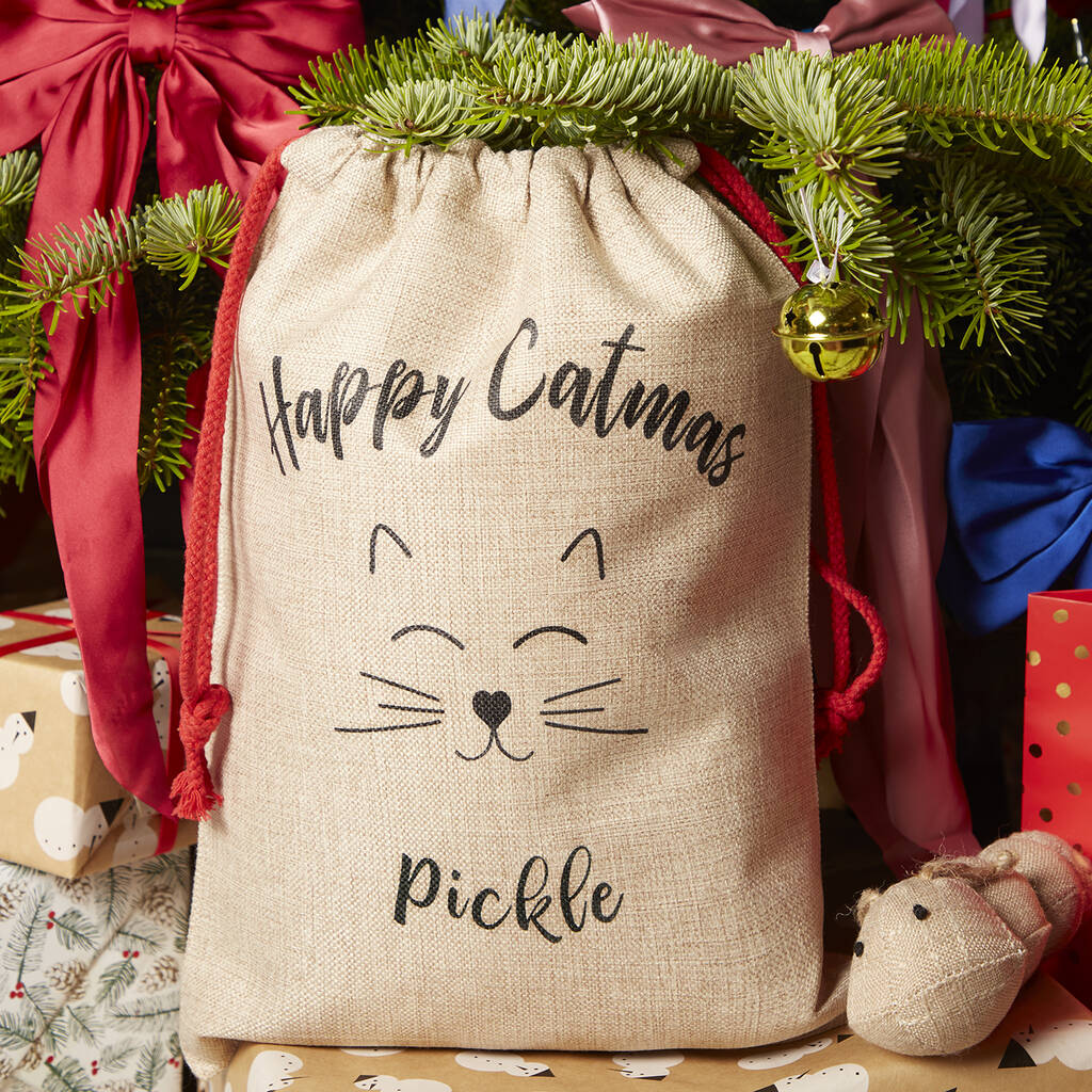 Personalised 'Happy Catmas' Christmas Sack, 1 of 5