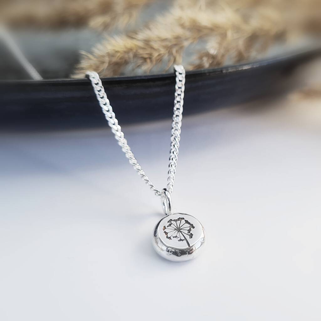 Solid Sterling Silver Dandelion Wish Necklace, 1 of 6