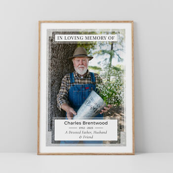 In Loving Memory Of Photo Print Personalised Memorial Gift, 2 of 6