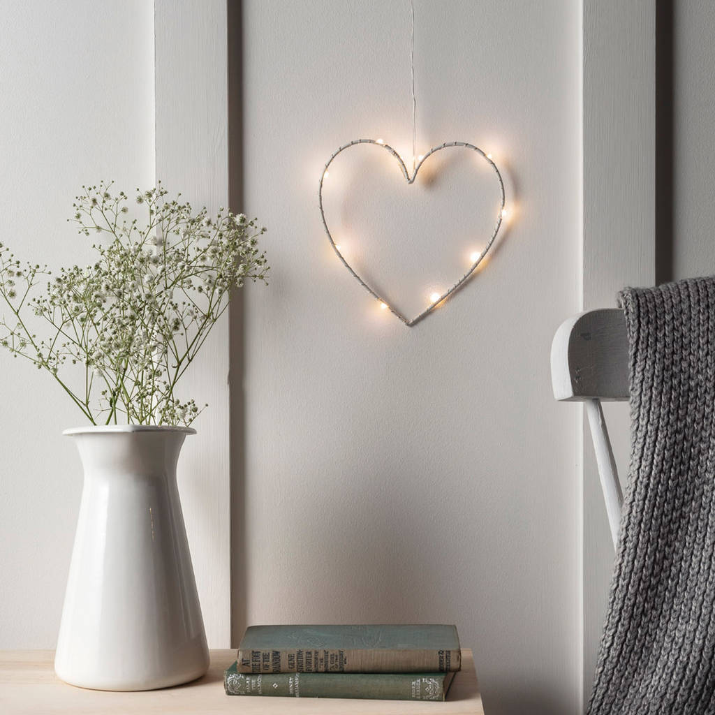 Micro Fairy Light Heart Wreath By Lights4fun
