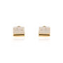 Moonstone Slice Studs In 14k Gold Vermeil Plated, thumbnail 3 of 4