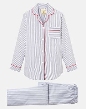 Women's Sussex Stripe Pyjama Set Crisp Cotton, 2 of 3