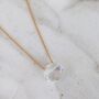 Clear Quartz Teardrop April Birthstone Necklace, Gold, thumbnail 3 of 6