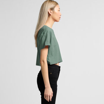 Women's Hoy Explore Crop T Shirt Sage, 3 of 4