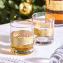 Two Luxury Gold Leaf Whisky Glasses, thumbnail 1 of 6