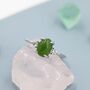 Genuine Oval Jade Stone Halo Ring In Sterling Silver, thumbnail 2 of 11