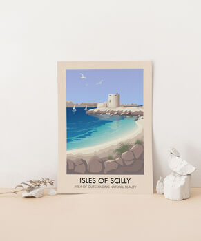 Isles Of Scilly Aonb Travel Poster Art Print, 3 of 8