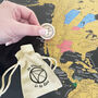 Scratch The World® Map Print Black With Coin Flags Panel, thumbnail 5 of 10