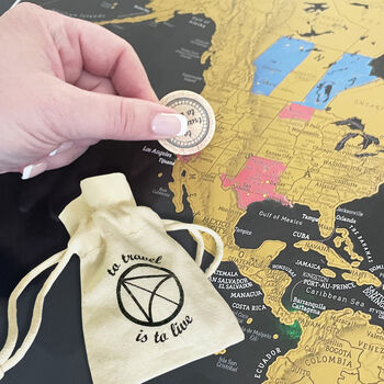 Scratch The World® Map Print Black With Coin Flags Panel, 5 of 10